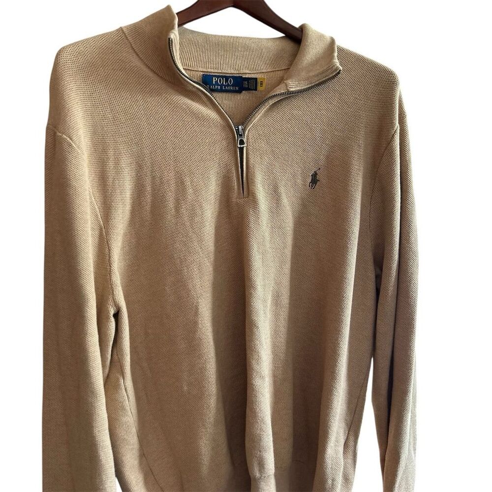 Polo Ralph Lauren Men's Beige 1/4 Zip Pullover‎ Sweater Size XXL
